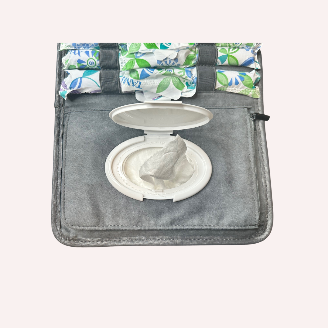 Grey Period Bag for Tampons, Wipes and Pads